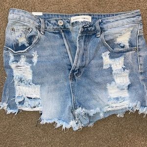 Ripped Jean Shorts
